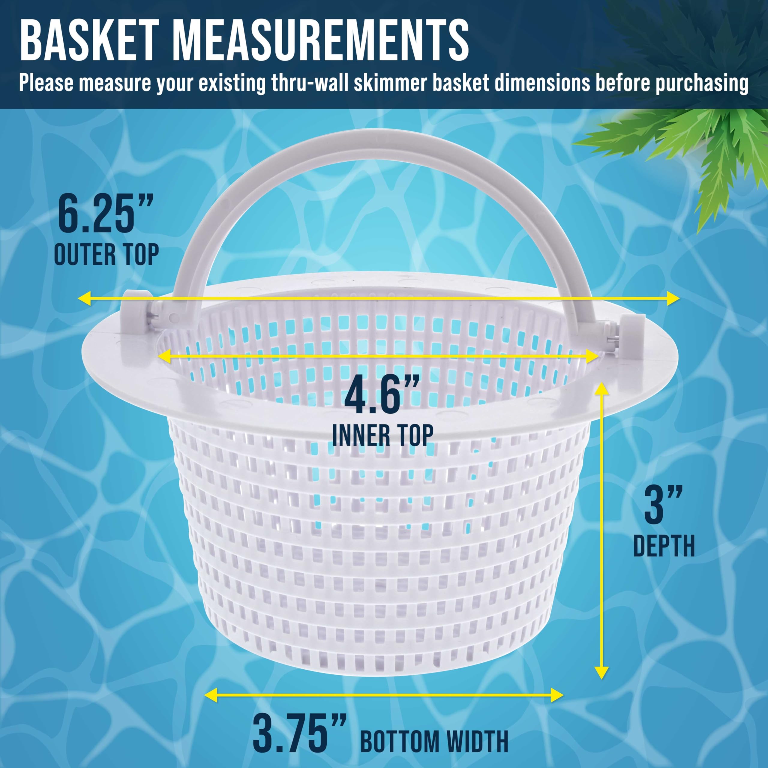 U.S. Pool Supply Thru-Wall Skimmer Basket dimensions