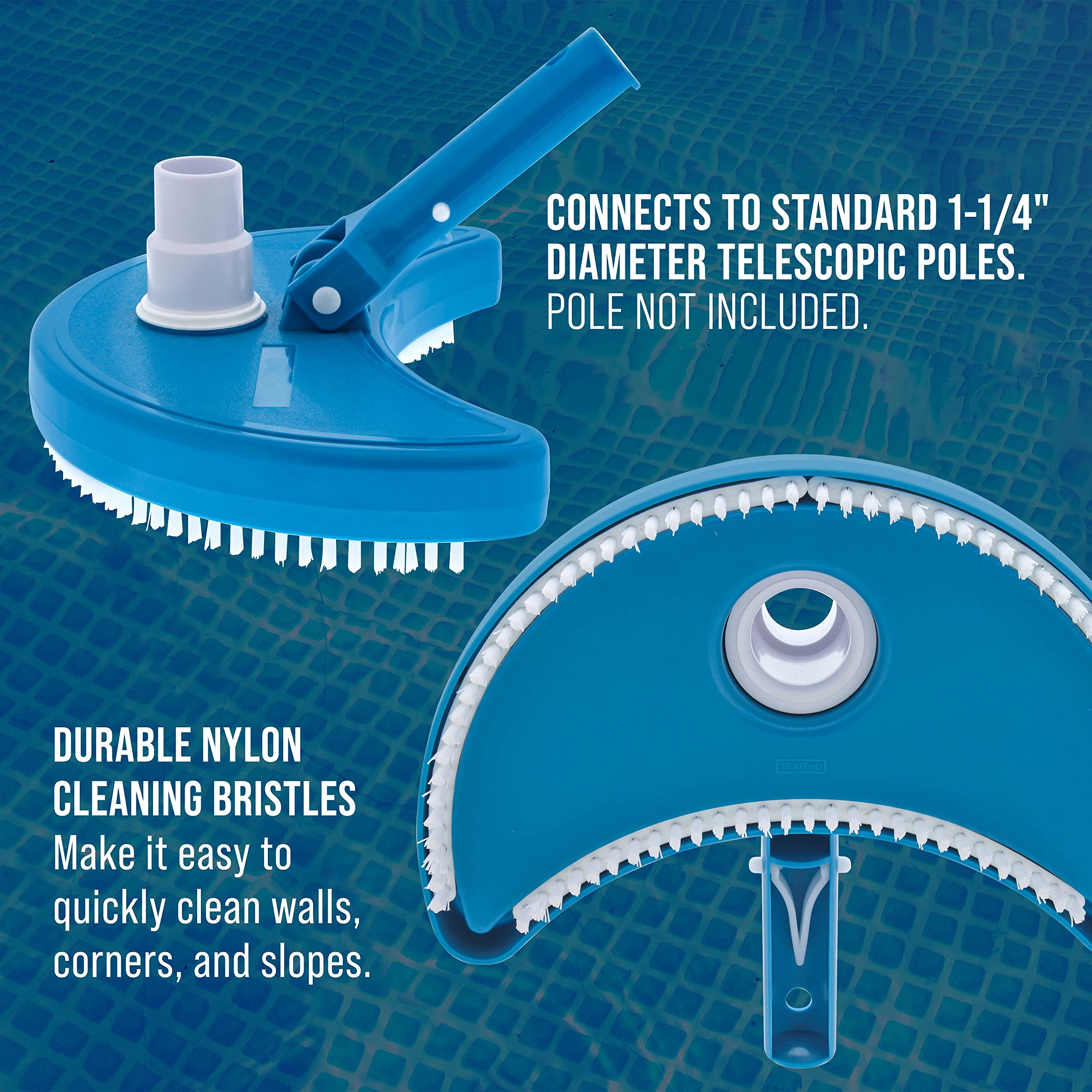 U.S. Pool Supply vacuum head showing swivel hose connection