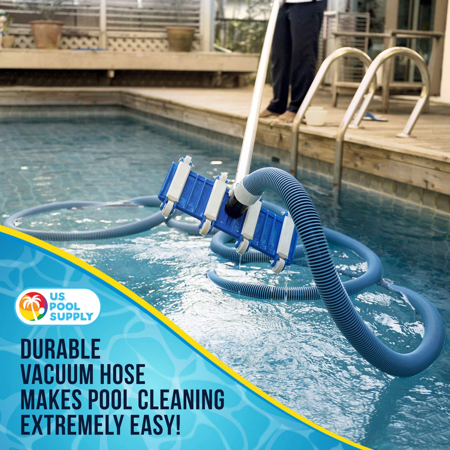U.S. Pool Supply vacuum hose showing flexible design