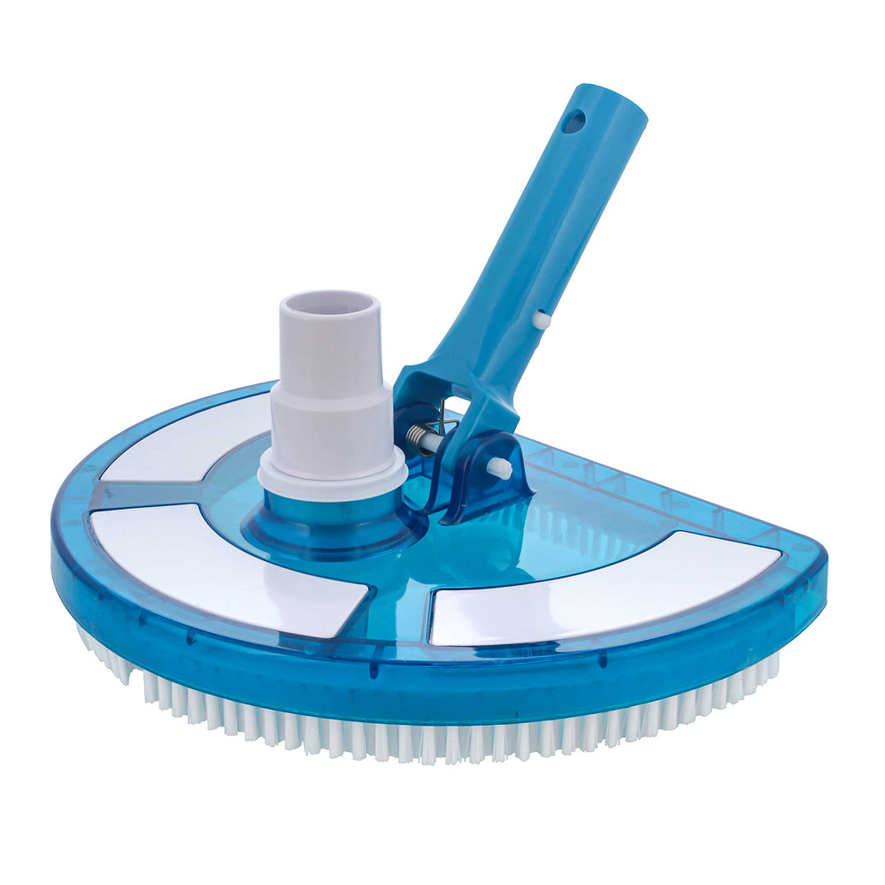 U.S. Pool Supply Weighted Pool Vacuum Head front view with transparent curved design