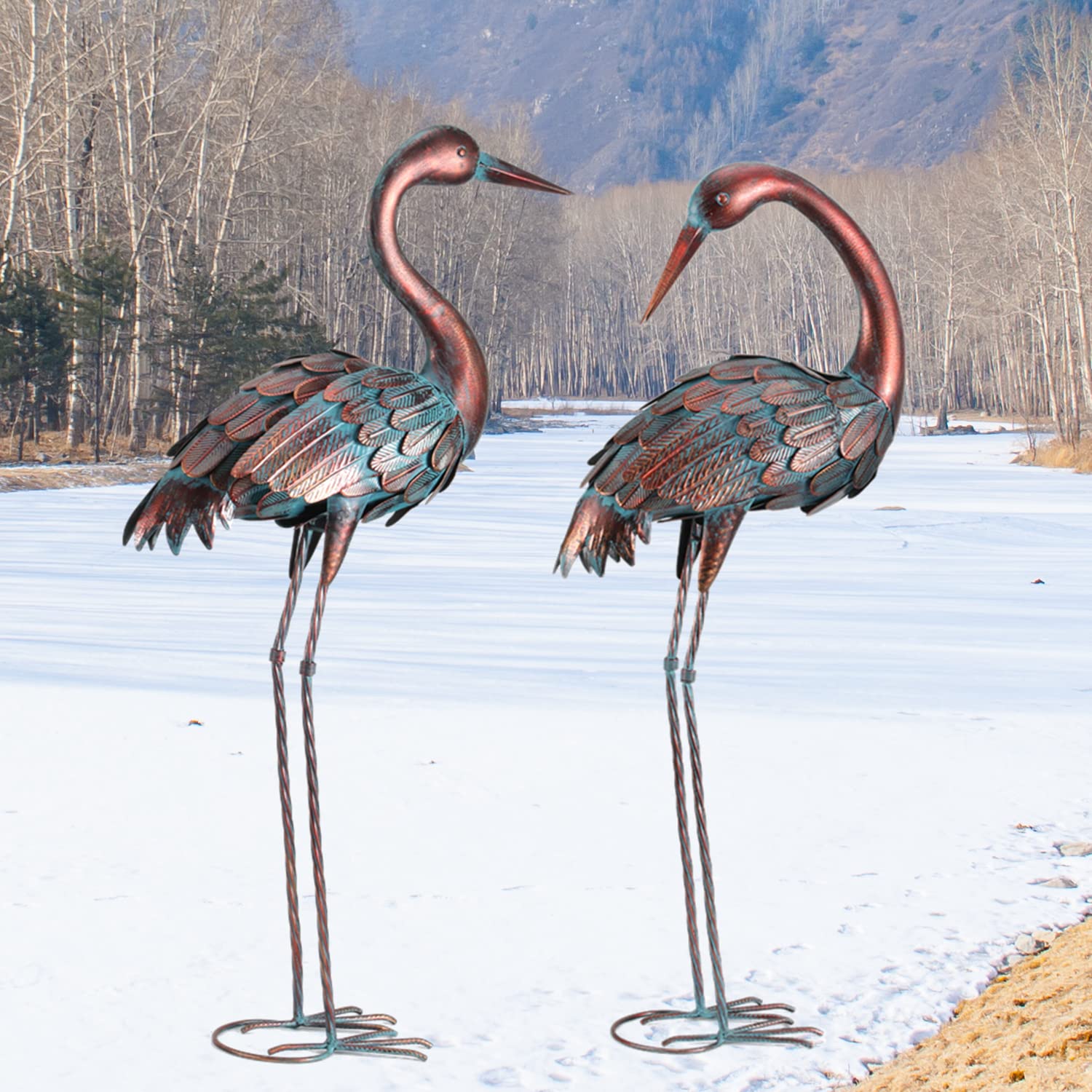 U-shaped spikes included with chisheen crane statues
