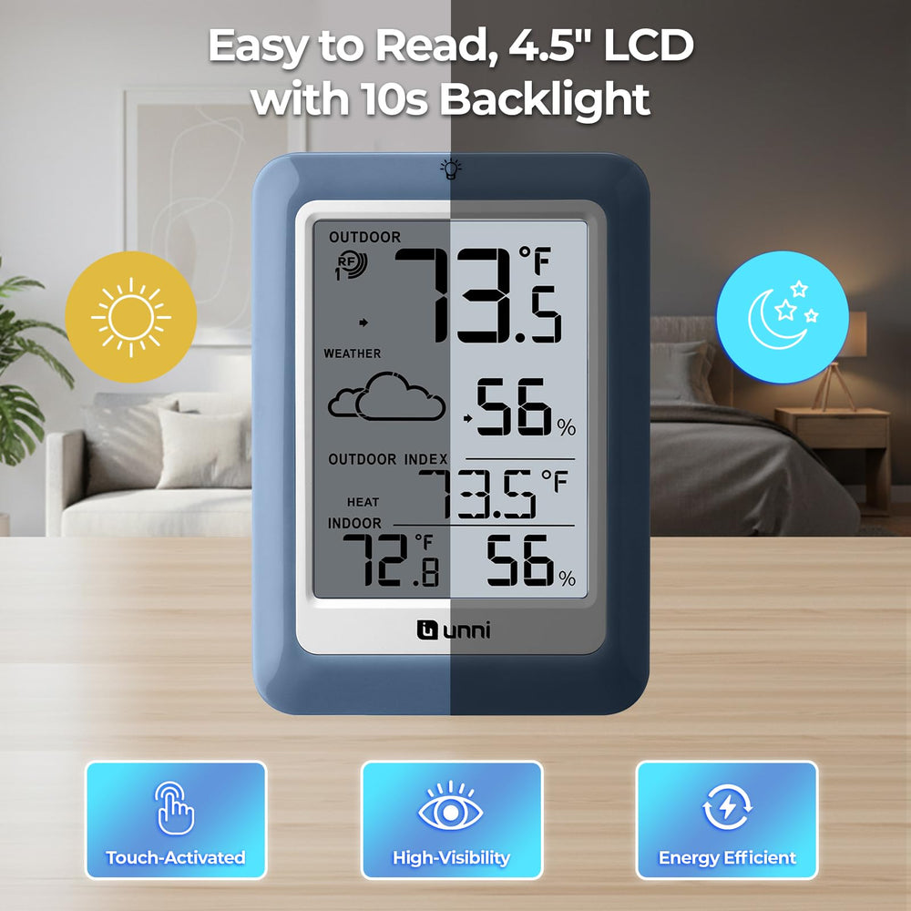 U UNNI thermometer showing humidity levels