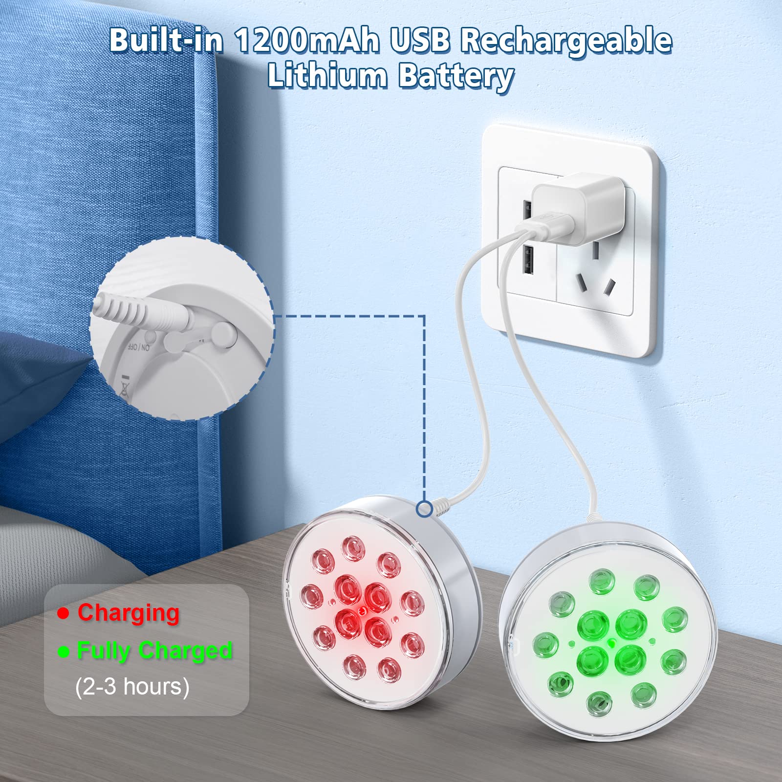 U UZOPI submersible LED pool light with remote control