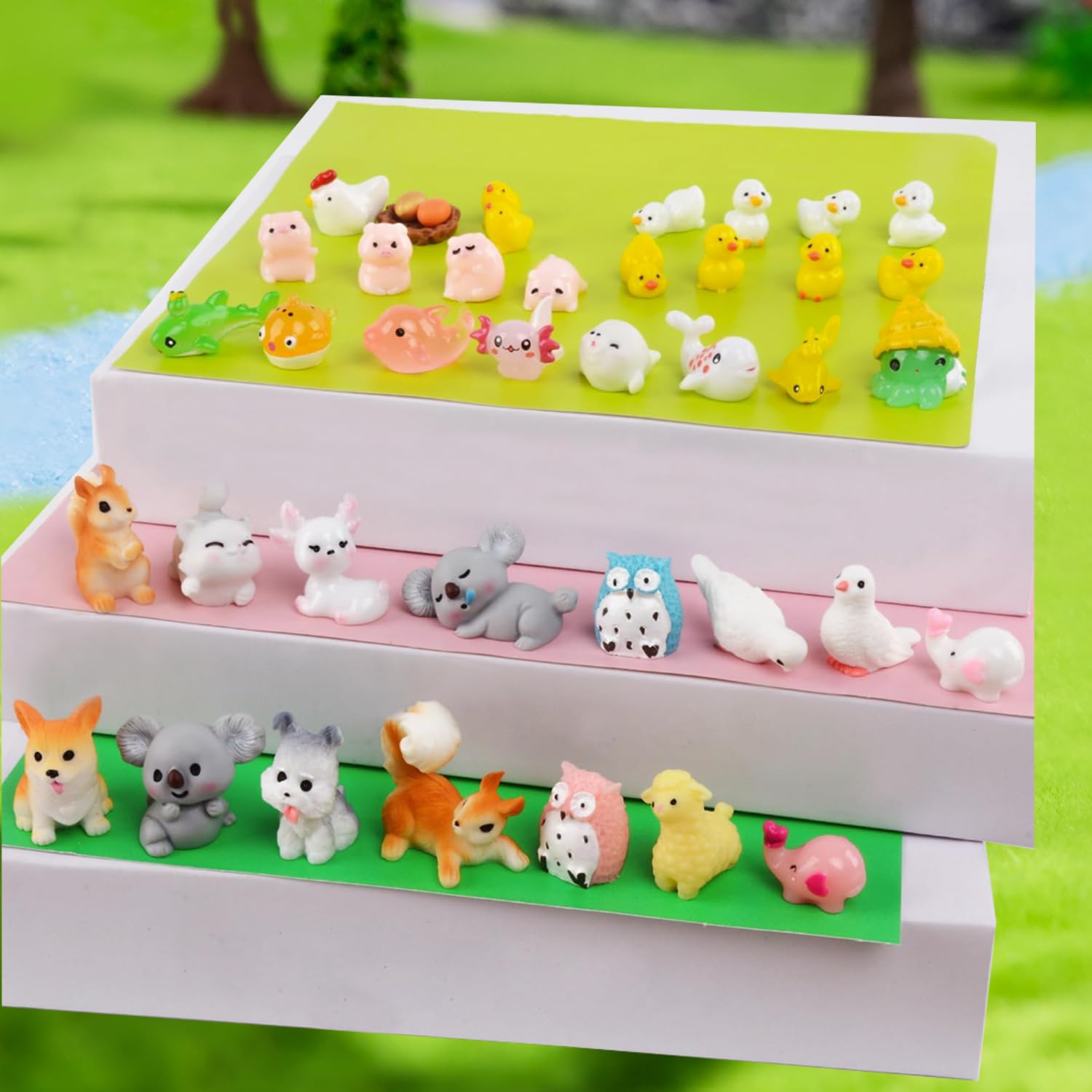 U-Zimikee mini animals in a dollhouse setting