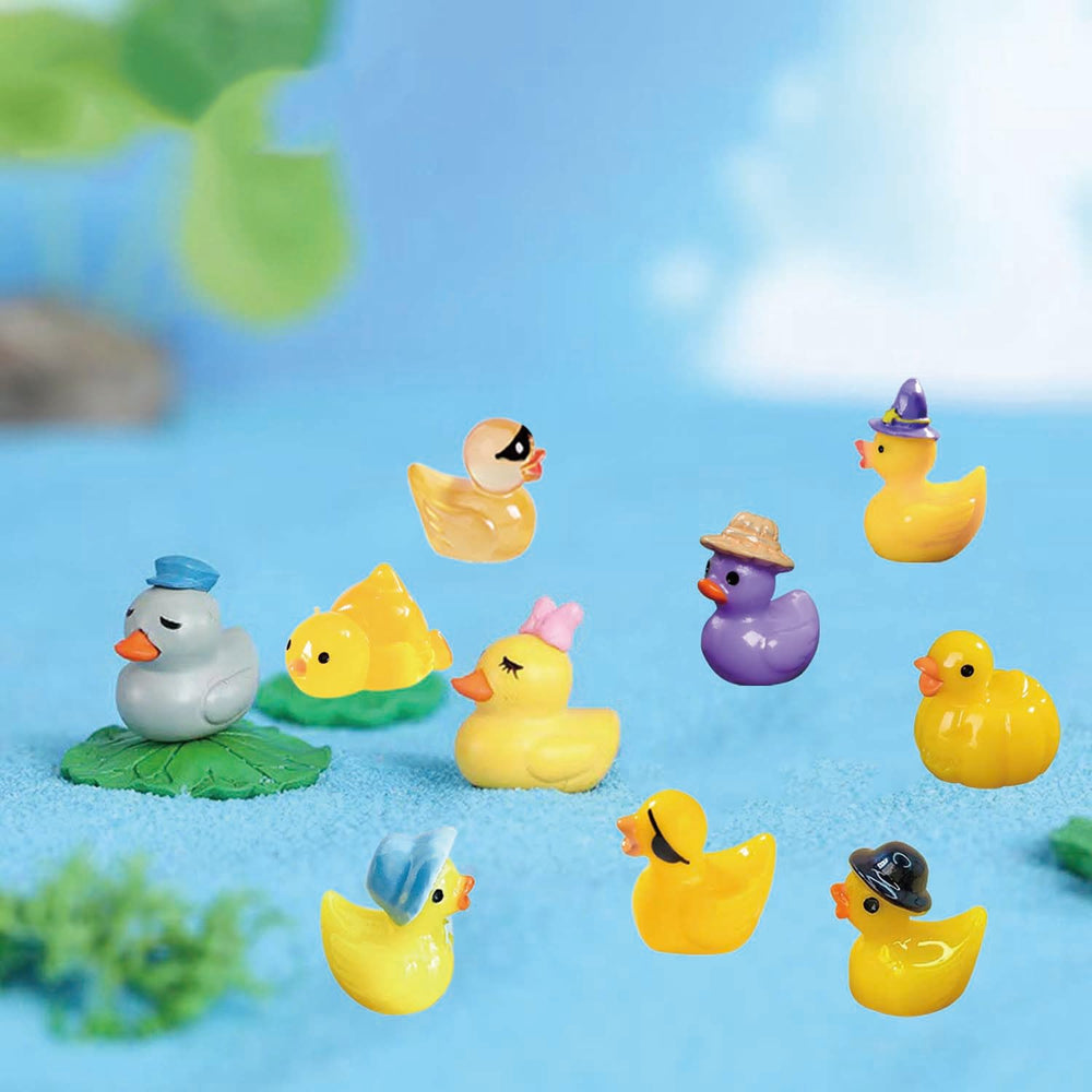 U-Zimikee Mini Ducks displayed with flowers and plants