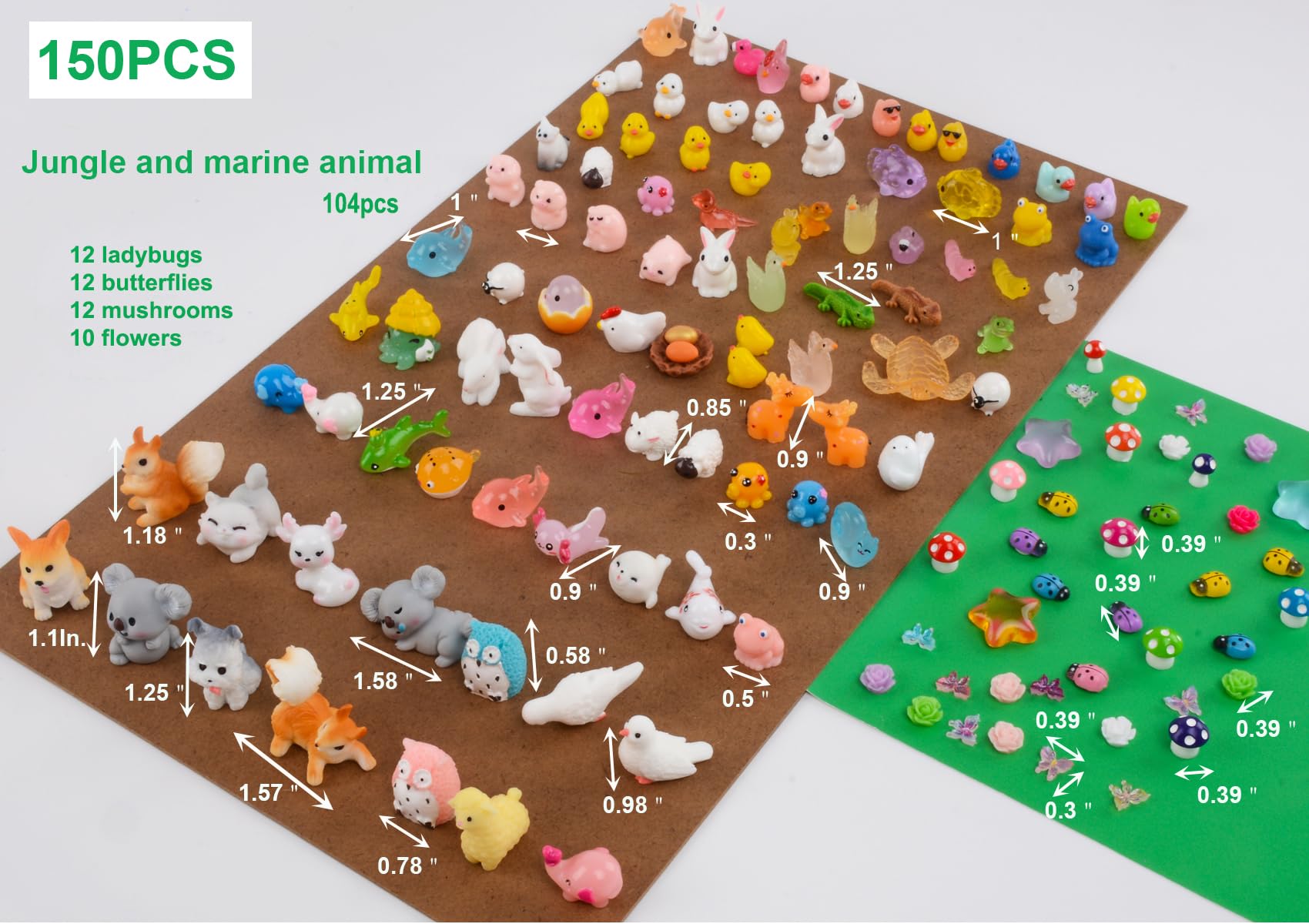 U-Zimikee mini resin animals arranged in a fairy garden