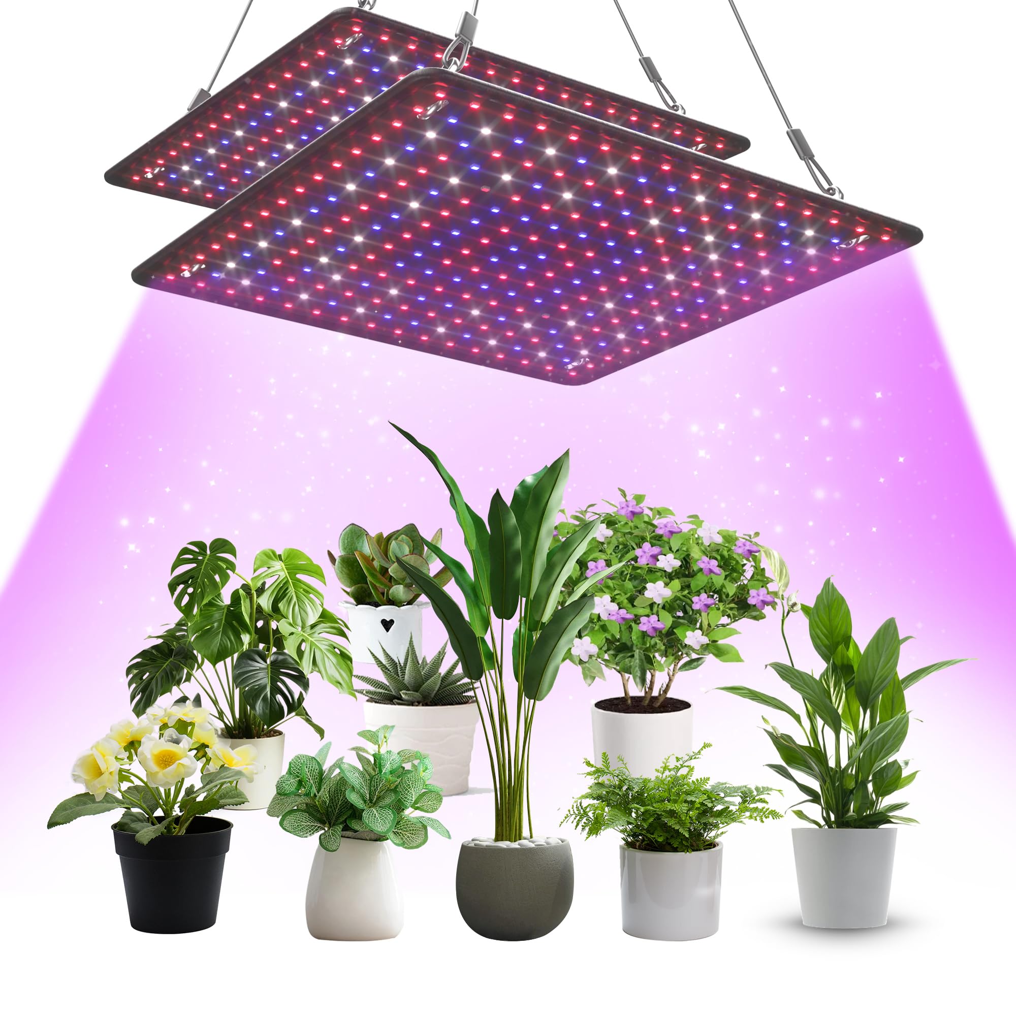 Uallhome LED Grow Light Panel full spectrum view