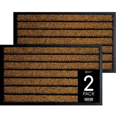 ubdyo 2 Pack Extra Durable Door Mat Bright Brown front view