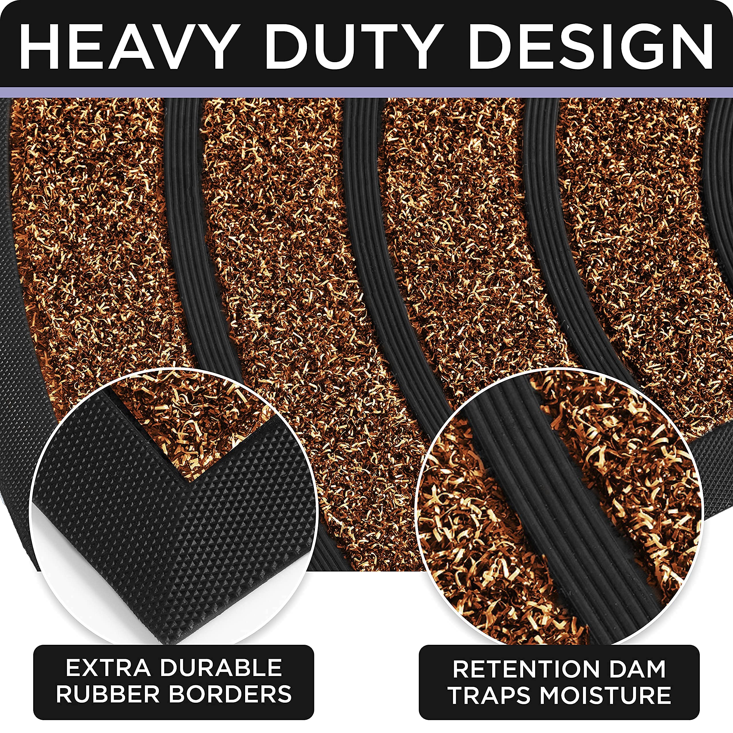 ubdyo Durable Welcome Doormat close-up of dirt trapping design