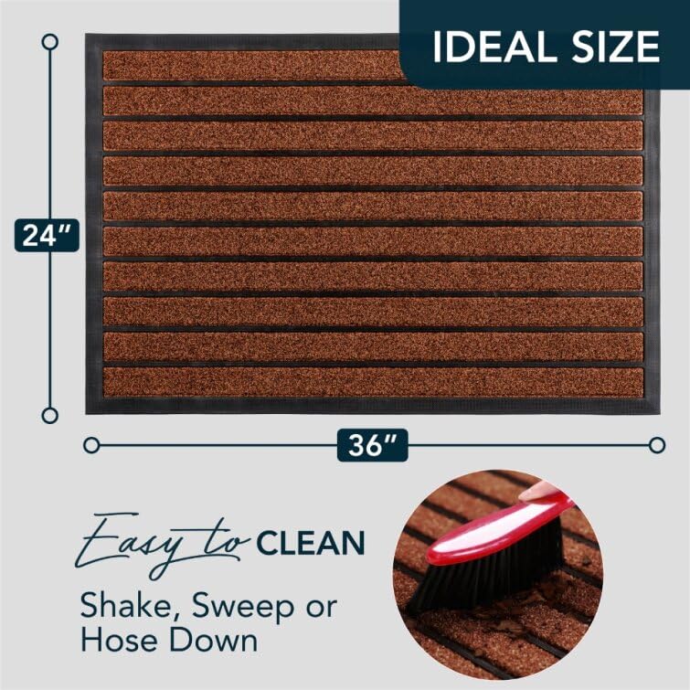 ubdyo Extra Durable Door Mat side view showing PVC rubber backing
