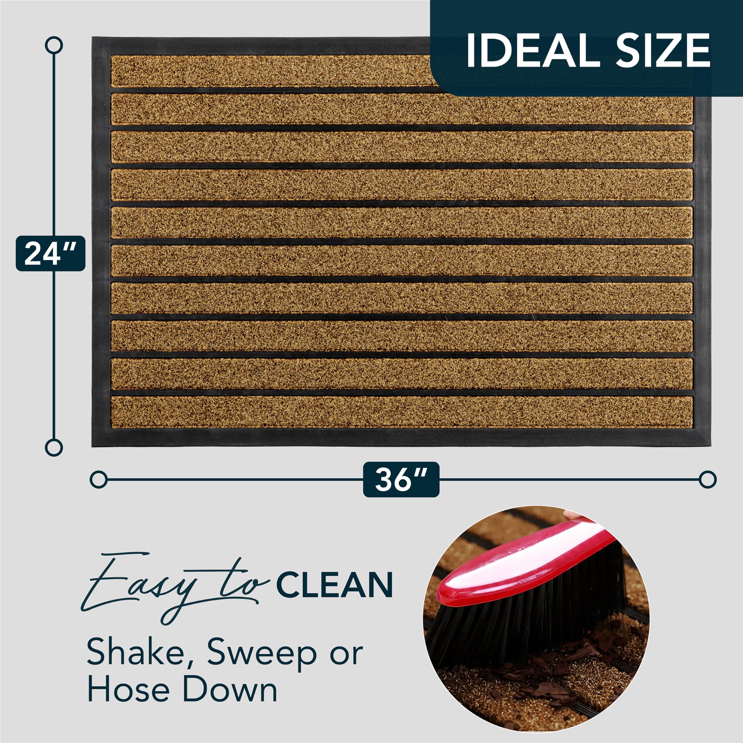 ubdyo Extra Durable Door Mat side view showing thickness