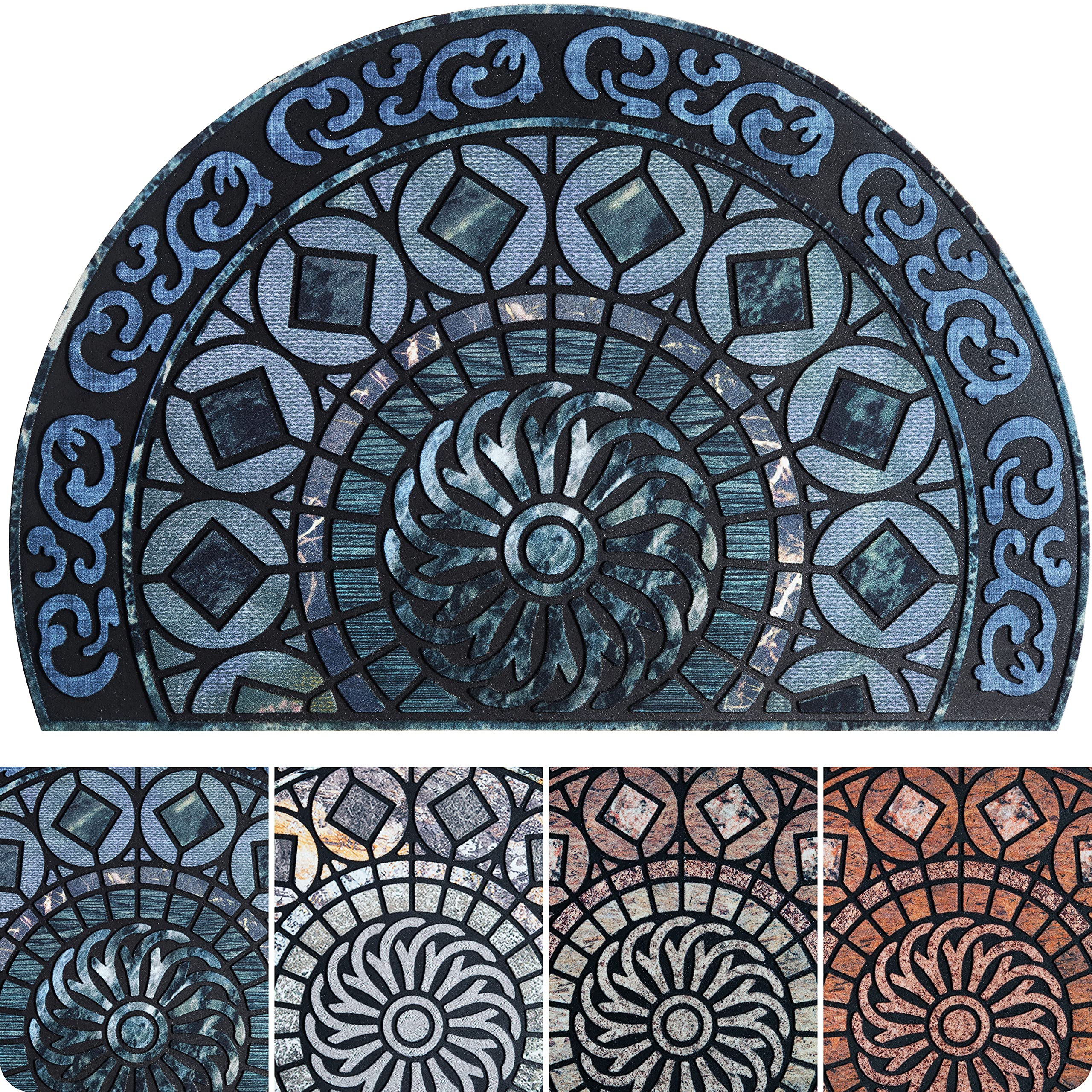 ubdyo front door mat blue 23" x 36" front view
