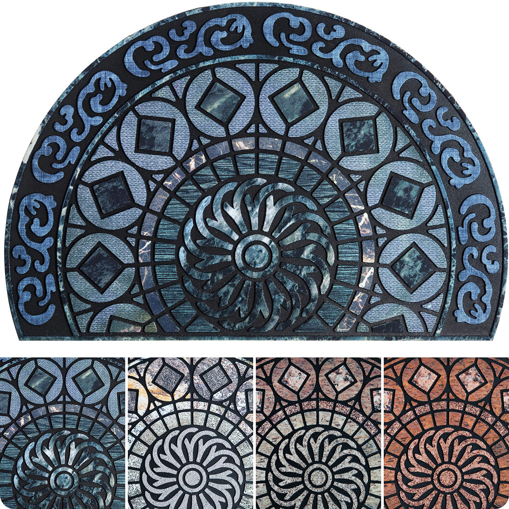 ubdyo front door mat blue 23" x 36" front view