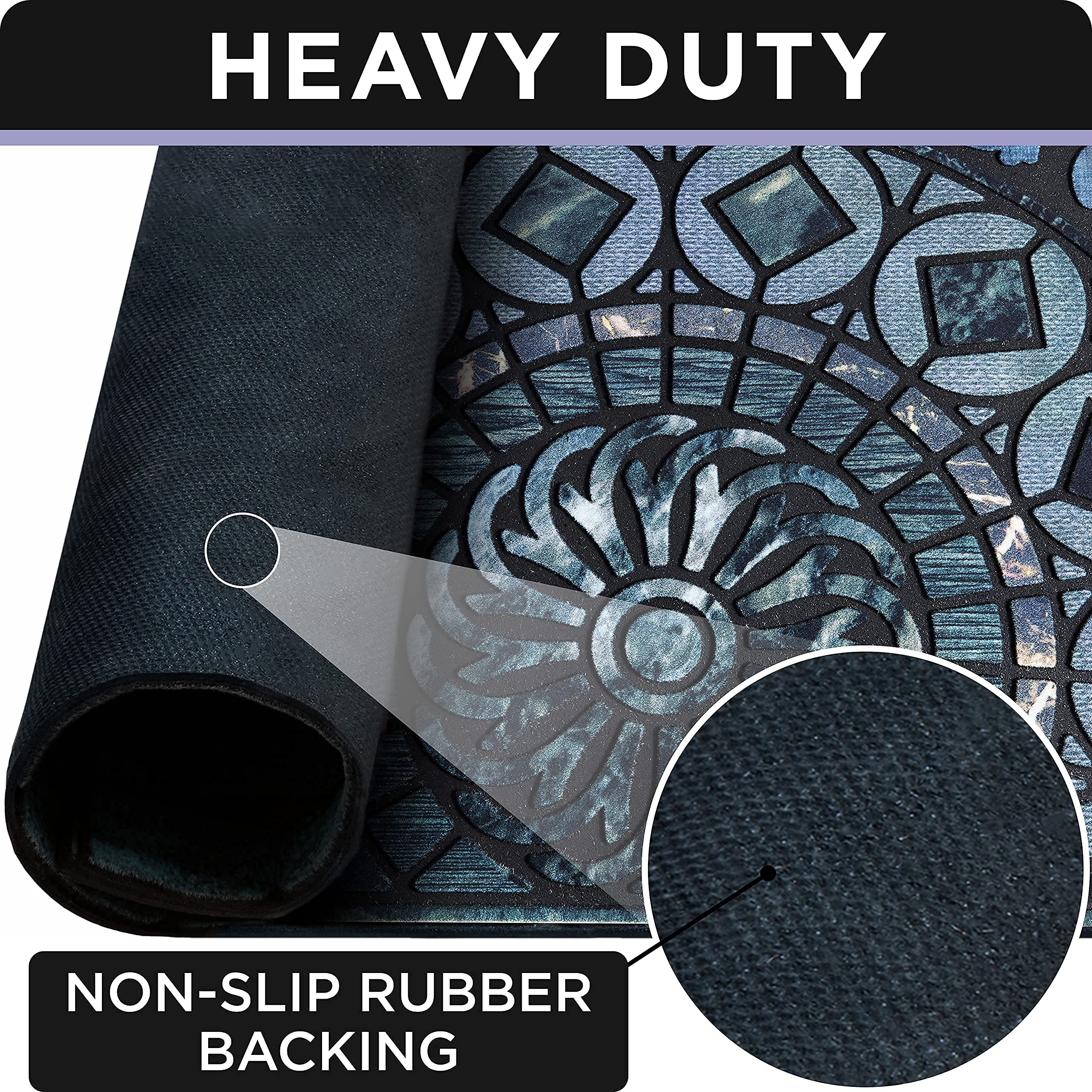 ubdyo front door mat with rubber backing close-up
