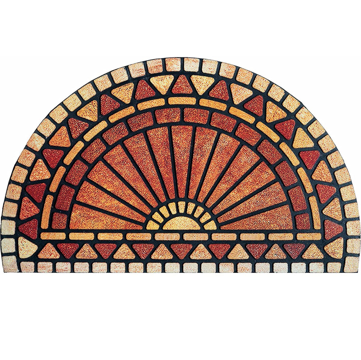 ubdyo Half Circle Door Mat outdoor entrance front view, Red