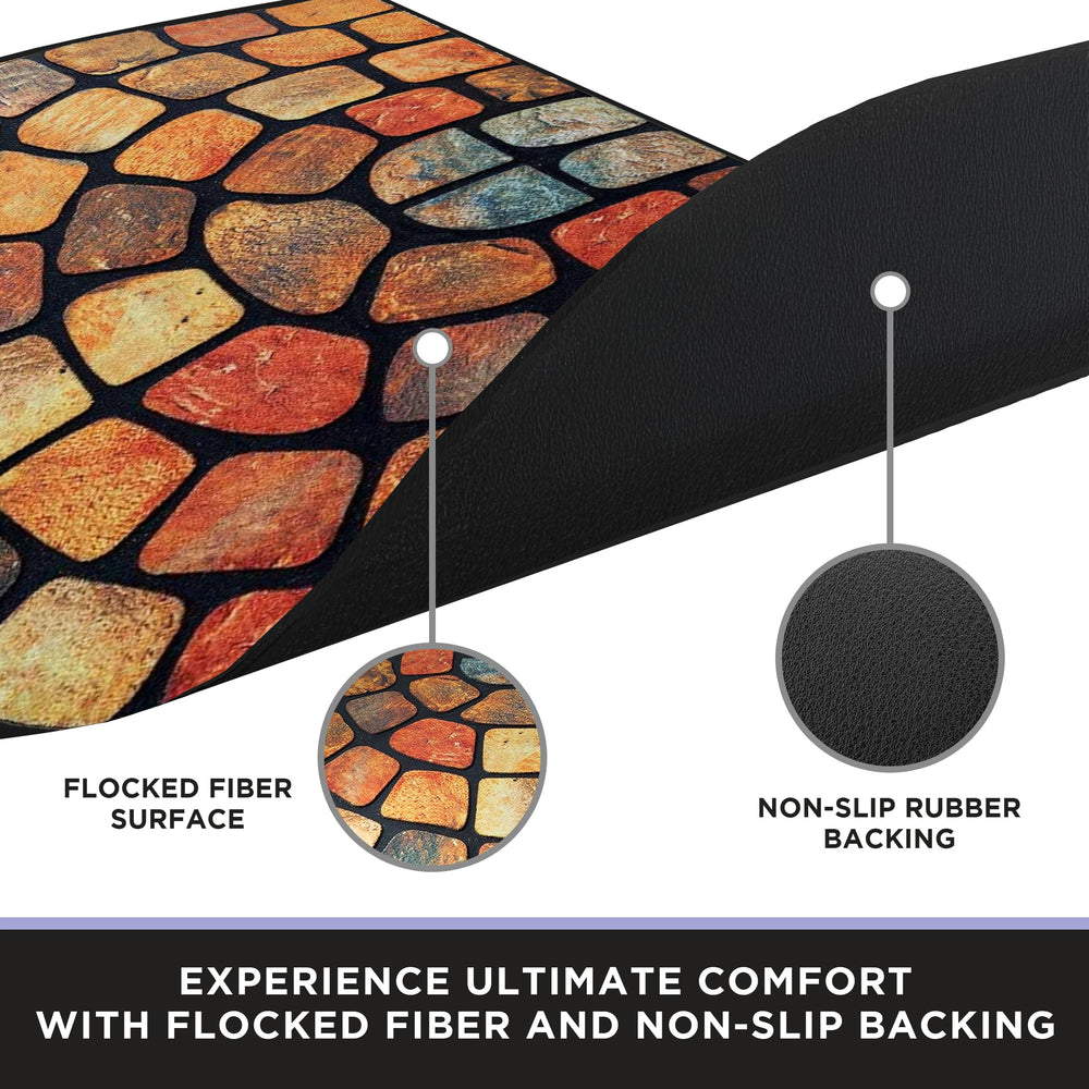 ubdyo Half Circle Door Mat outdoor entrance orange close-up