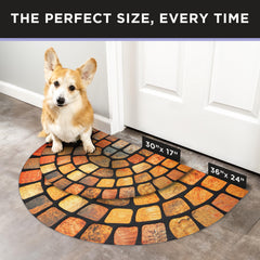 ubdyo Half Circle Door Mat outdoor entrance orange side view