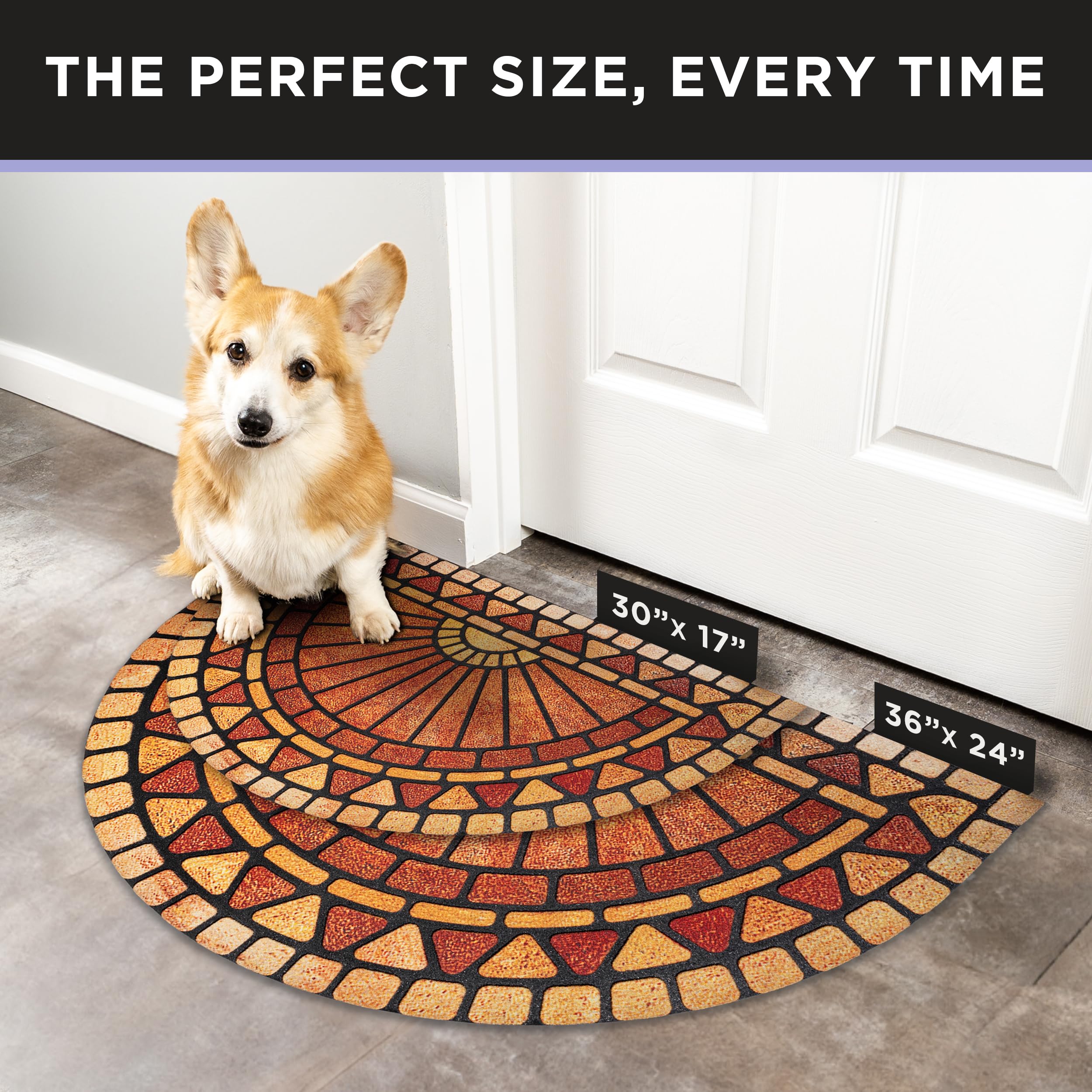 ubdyo Half Circle Door Mat placed at a front door
