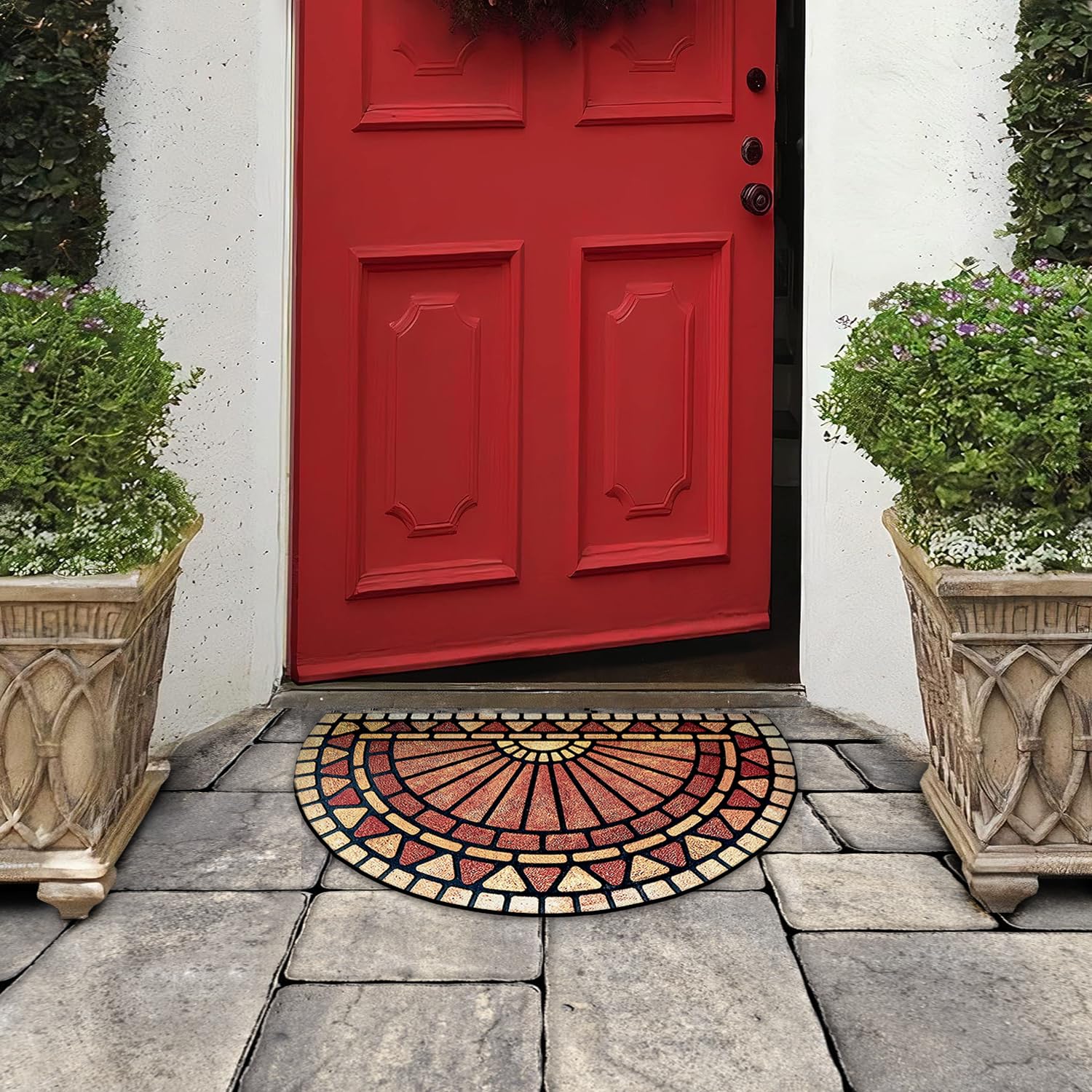ubdyo Half Circle Door Mat side view showing texture and material