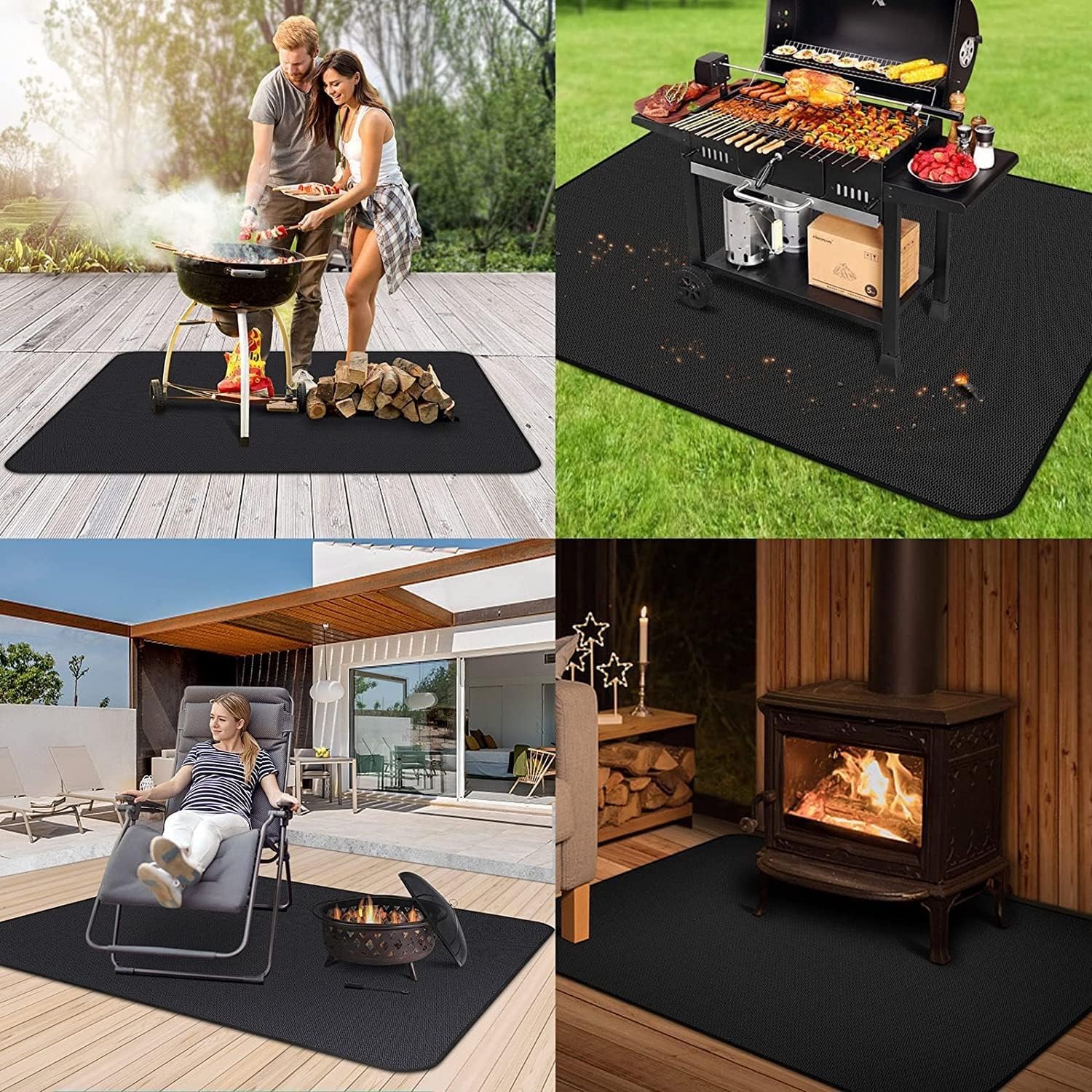 UBeesize grill mat showcasing its large size compared to a grill
