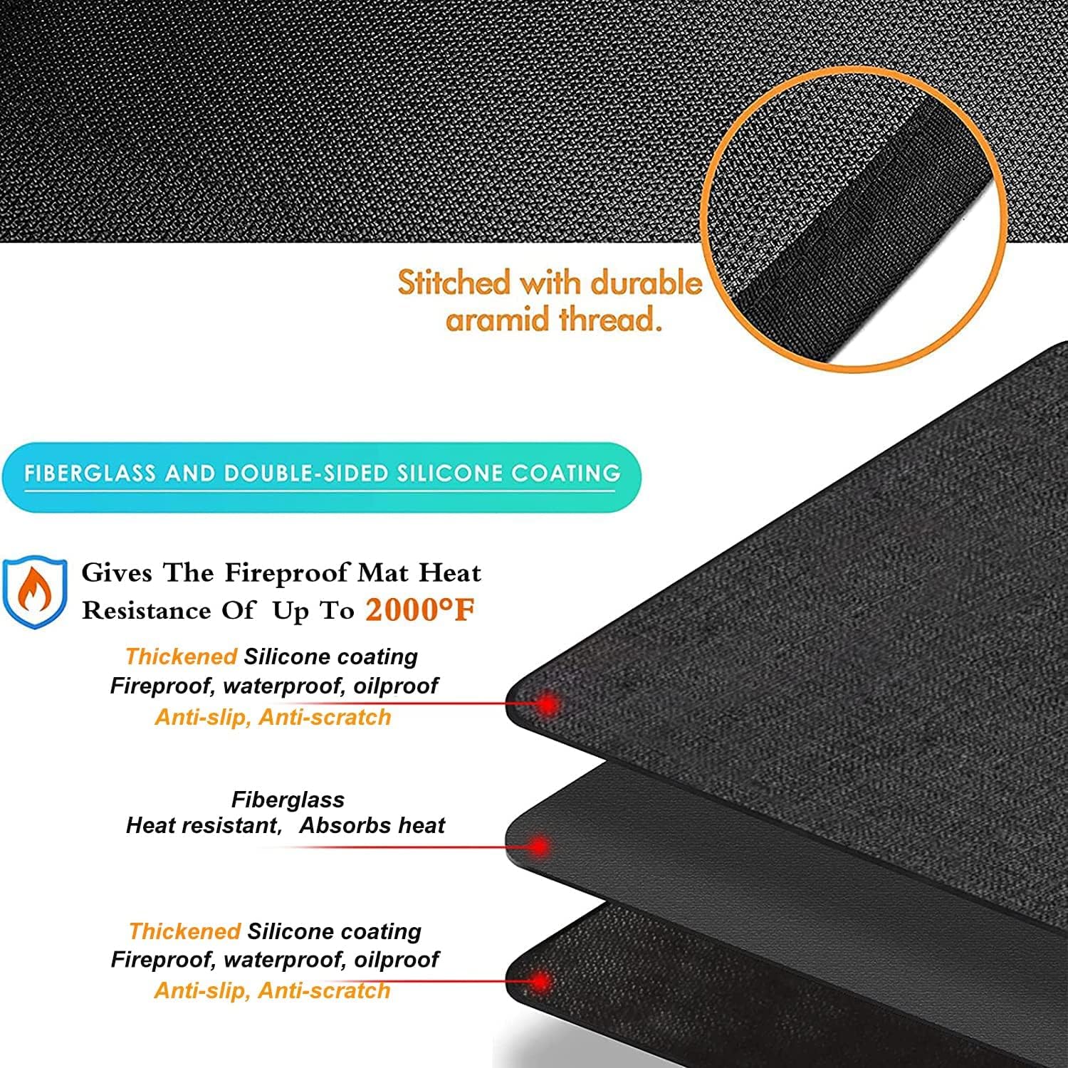 UBeesize grill mat under outdoor grill setup