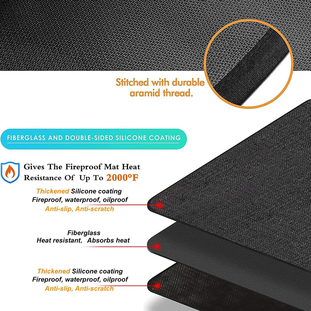 UBeesize grill mat under outdoor grill setup