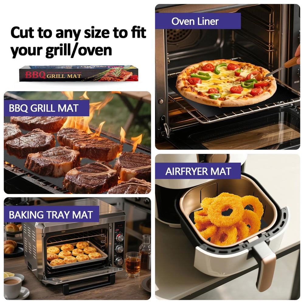 UBeesize Grill Mat with grilled vegetables and meat