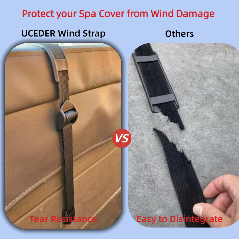 UCEDER Hot Tub Cover Wind Strap clips and latches