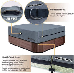 UCEDER Waterproof Hot Tub Cover on hot tub outdoors