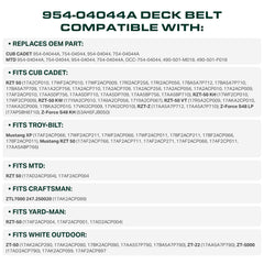 UDC Mower Belts 50 Inch Deck Belt dimensions displayed