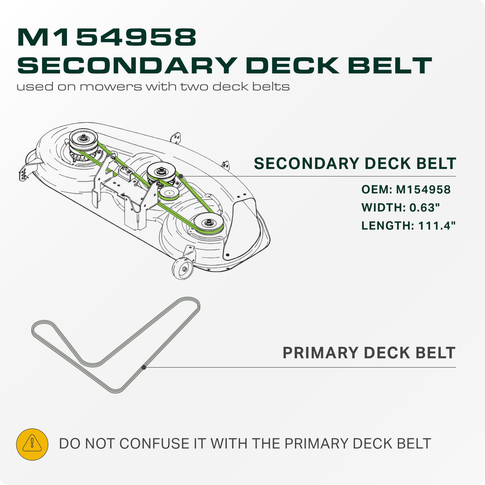 UDC Mower Belts M154958 Secondary Deck Belt packaging