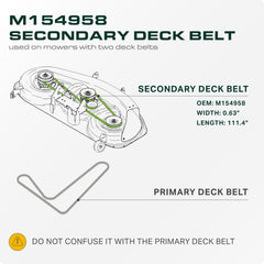 UDC Mower Belts M154958 Secondary Deck Belt packaging