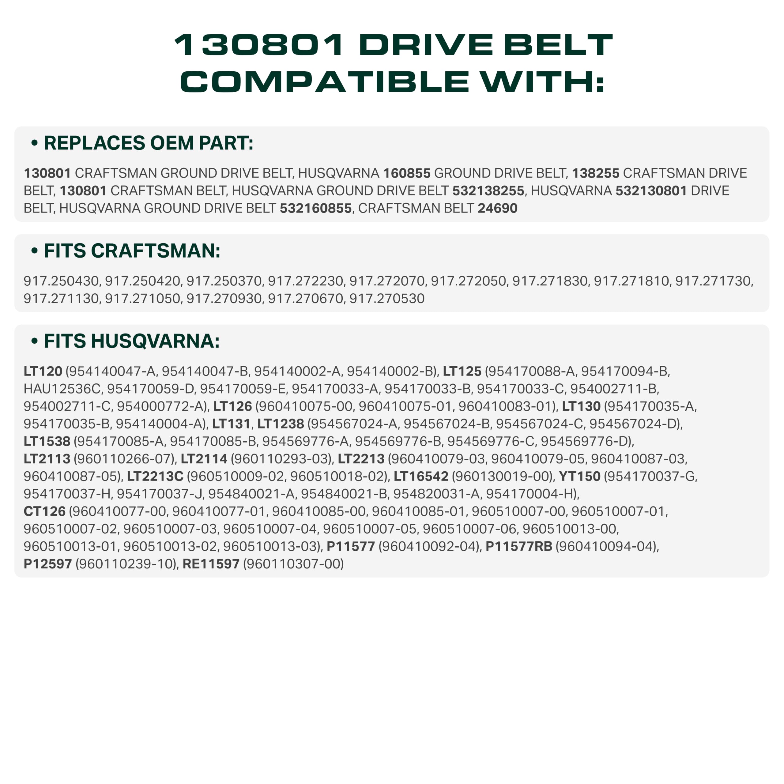 UDC Mower Belts packaging with product details
