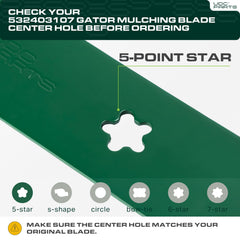 UDC Parts 46" mower blades dimensions comparison