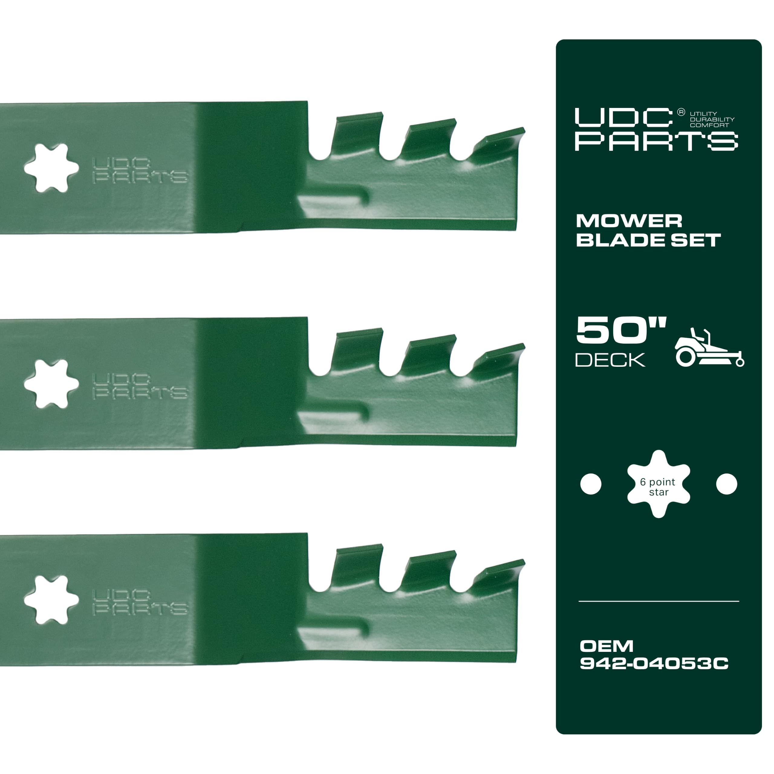 UDC Parts 942-04053C 50 inch mower blade front view
