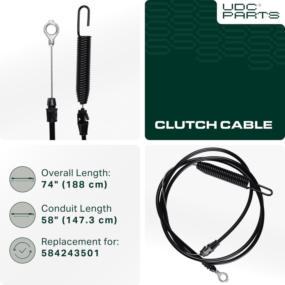 UDC Parts Clutch Cable Replacement 584243501 with packaging
