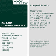 UDC Parts Craftsman 42-inch mower blade packaging