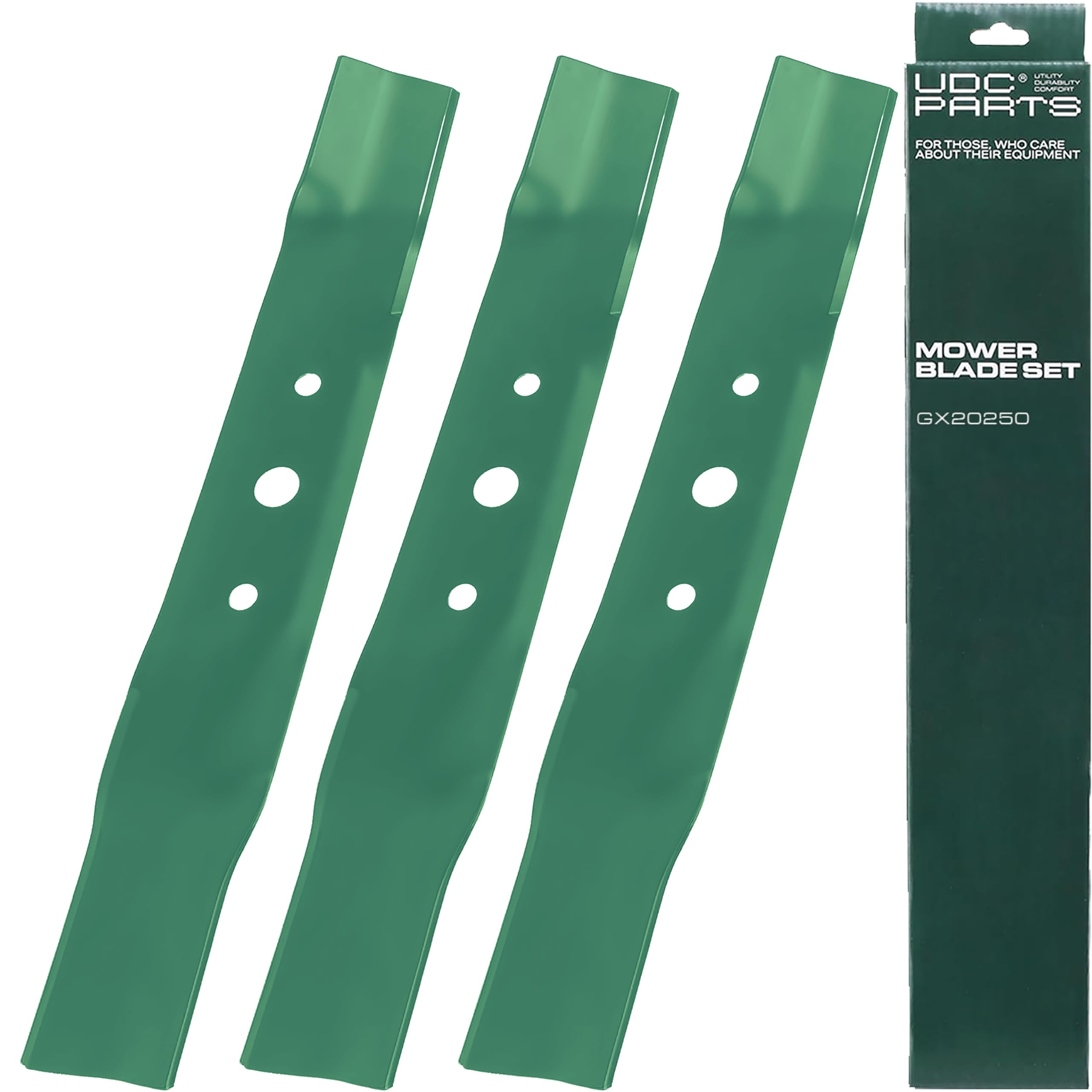 UDC Parts GX20250 mower blades pack of 3, front view