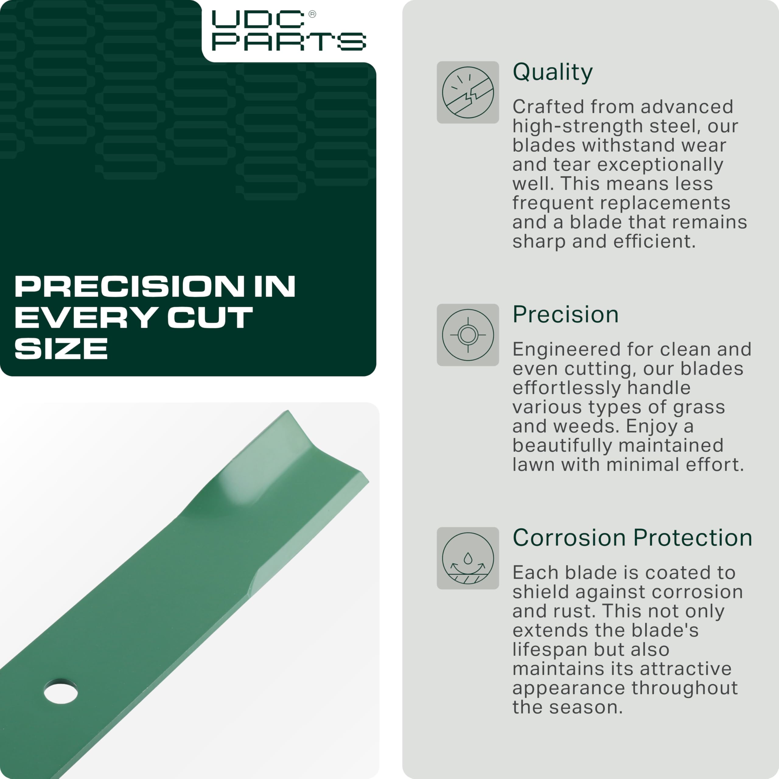 UDC Parts High Lift Blades 60 Inch laid out for view