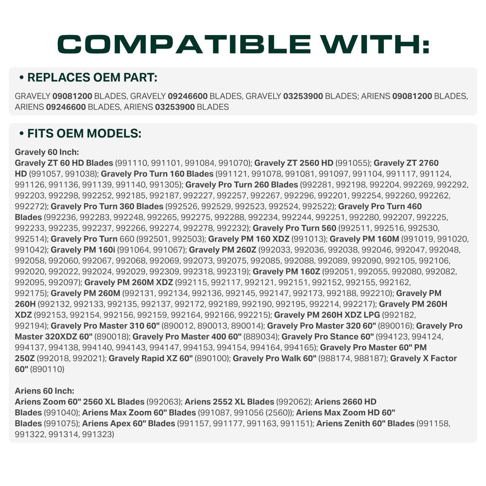 UDC Parts High Lift Blades 60 Inch packaging