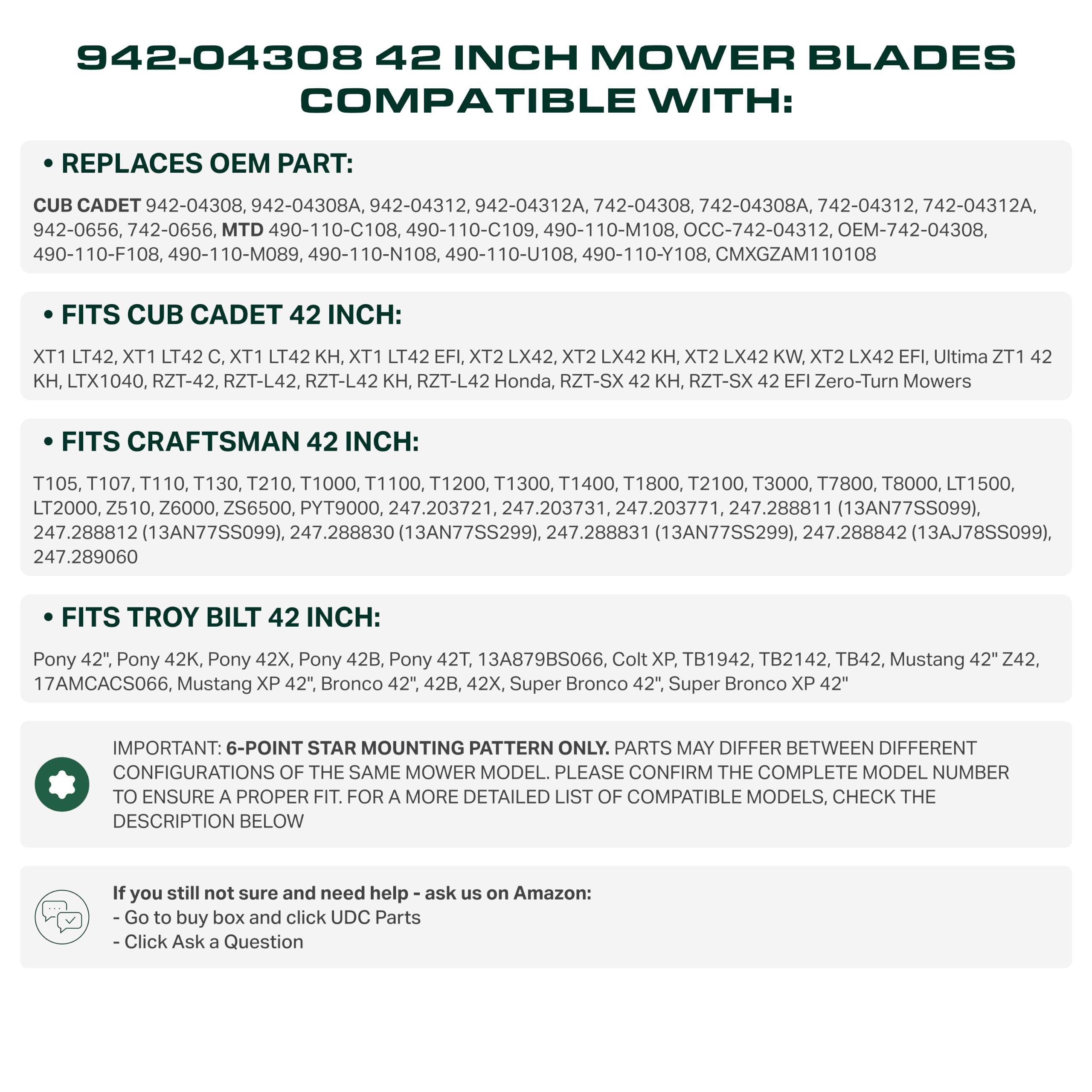 UDC Parts High Lift Mower Blades on a lawn