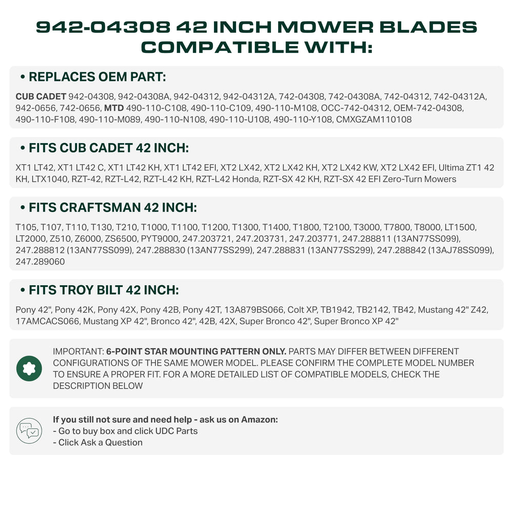 UDC Parts High Lift Mower Blades on a lawn