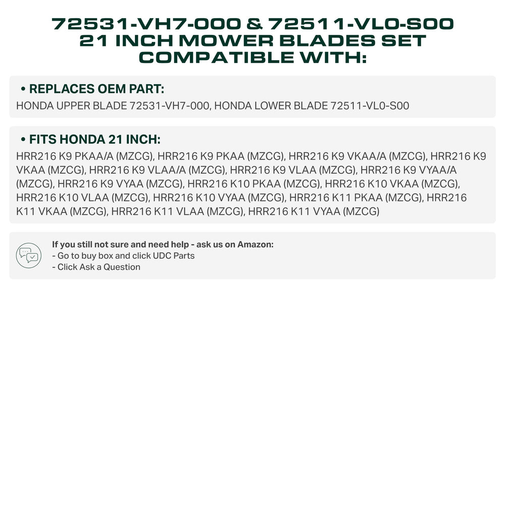 UDC Parts high-strength steel mower blades close-up