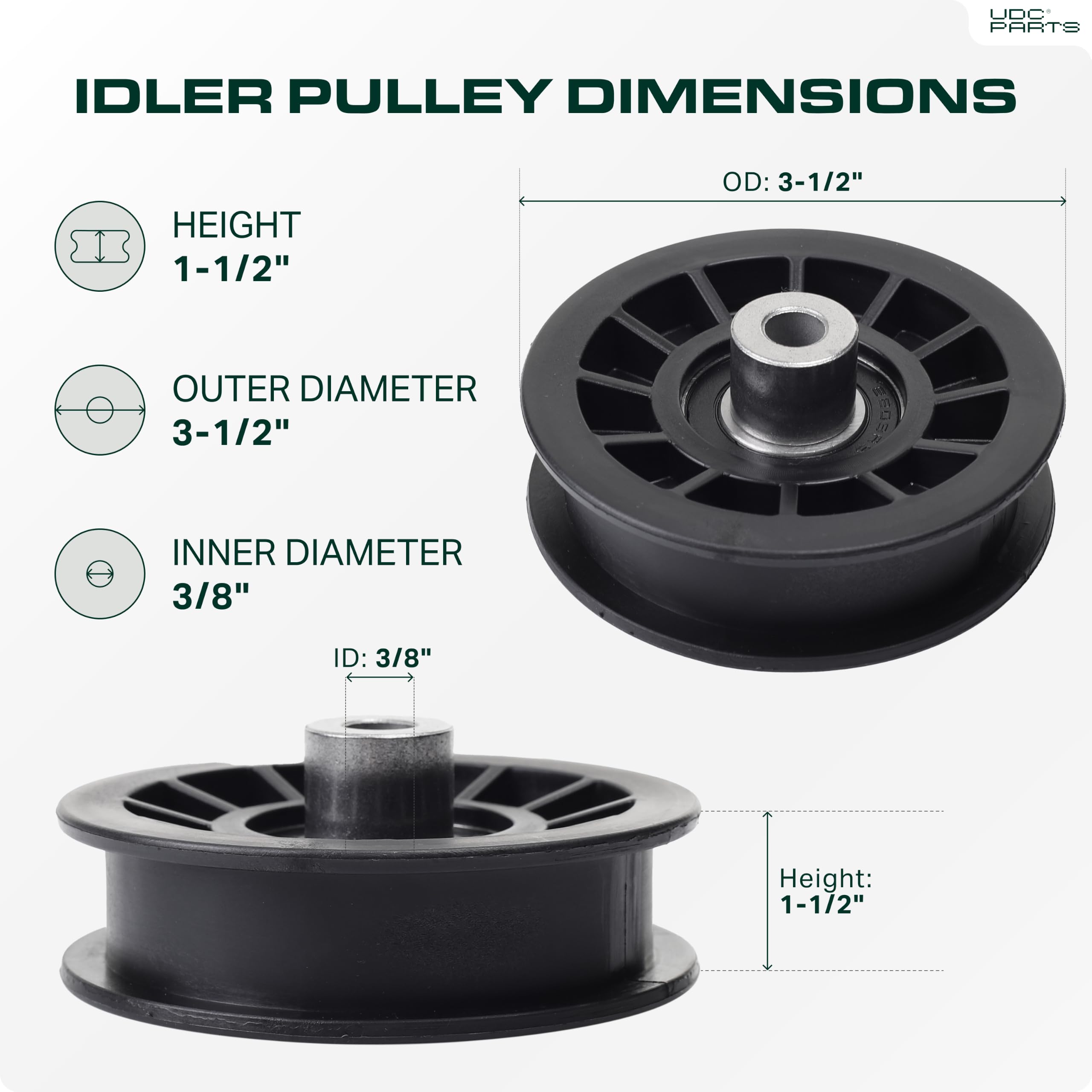 UDC Parts Idler Pulley 532194327 back view