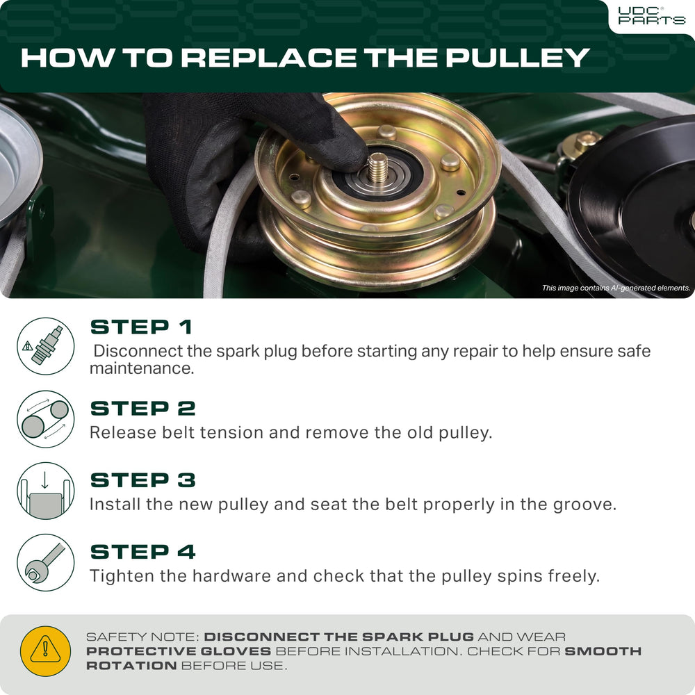 UDC Parts Idler Pulley on lawn mower
