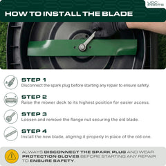 UDC Parts mower blade dimensions close-up