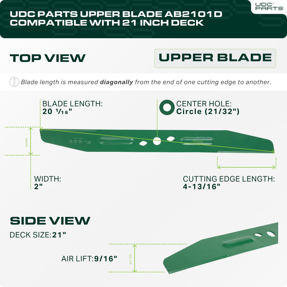 UDC Parts Mulching Blade rear view showing attachment points