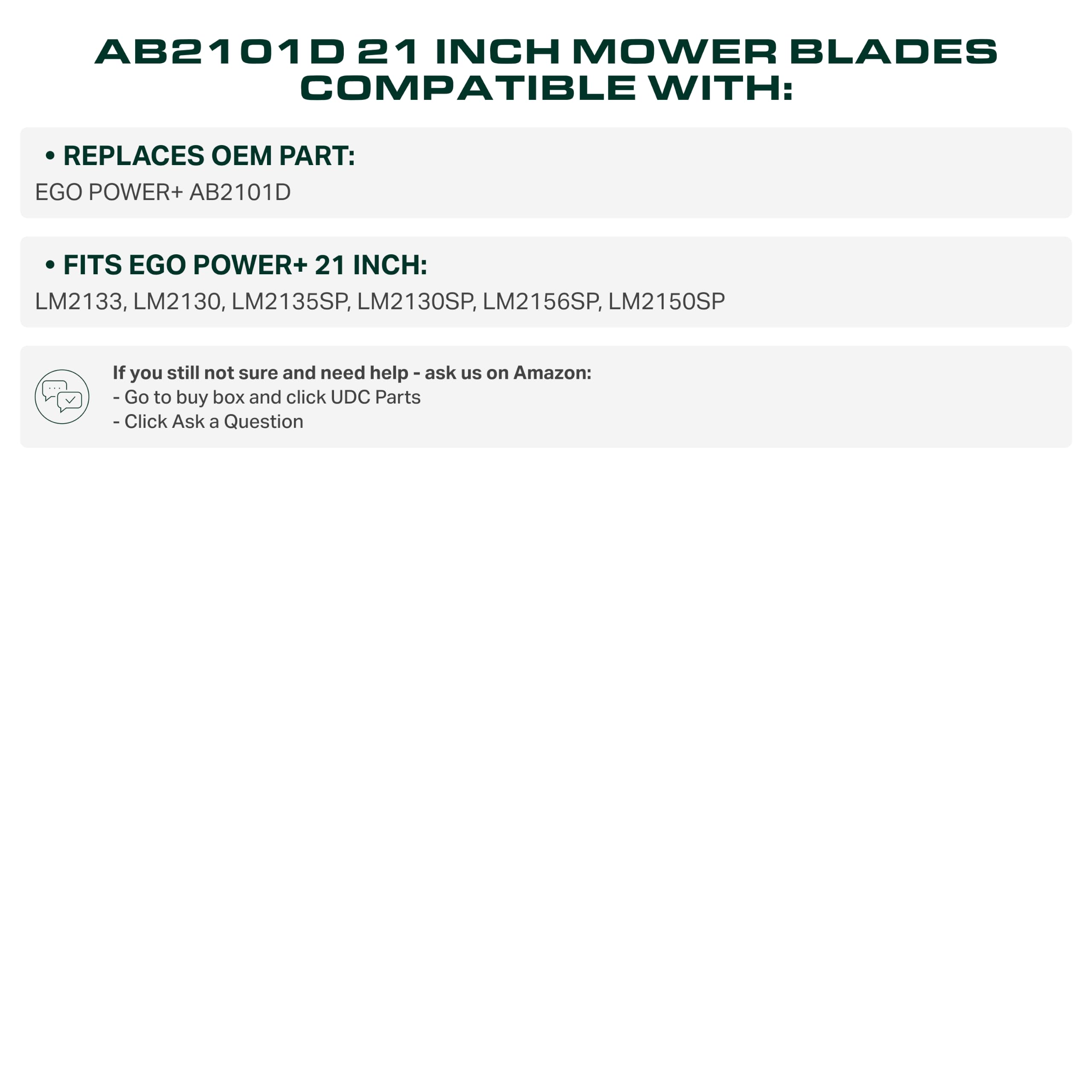 UDC Parts Mulching Blade with safety paint showing initial use
