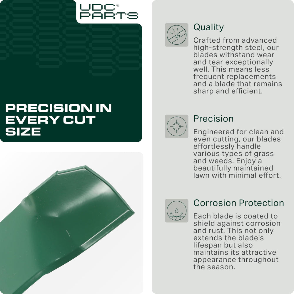 UDC Parts mulching blades detailed view of construction