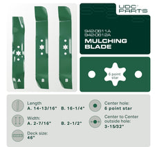 UDC Parts replacement center blade for Cub Cadet 46 inch mower
